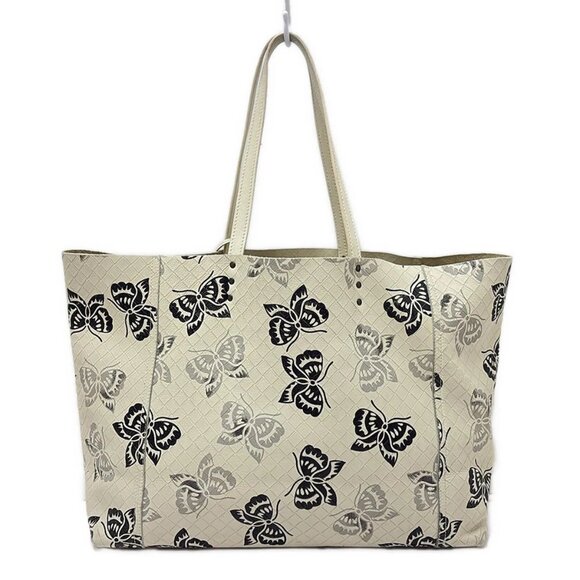 BOTTEGA VENETA Intrecciomirage Light Beige Black Gray Leather Bag 386-081725 - Picture 2 of 8